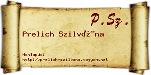 Prelich Szilvána névjegykártya